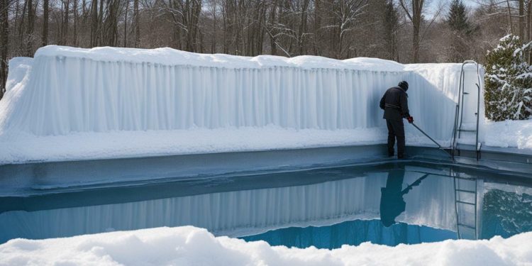 Stahlwandpool winterfest machen