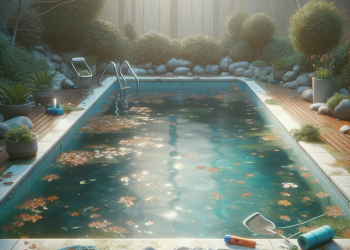 Pool nach dem Winter