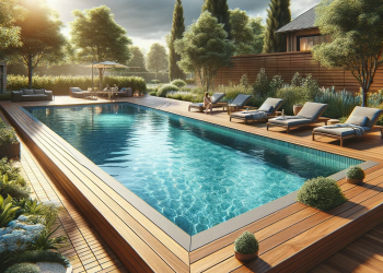 Poolumrandung aus Holz