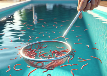 rote Würmer im Pool