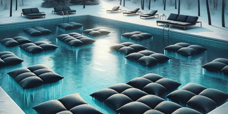 Eisdruckpolster im Pool